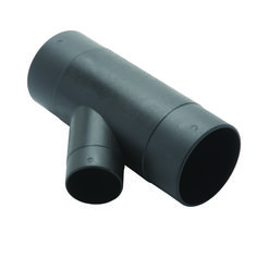 two black plastic pipes on a white background