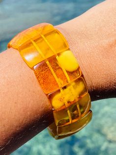 Handmade amber bracelet Bracelet For Man, Amber Bracelet, Natural Amber, Wedding Shop, Bracelets For Men, Cuff Bracelets, Greece, Amber, Jewelry Bracelets