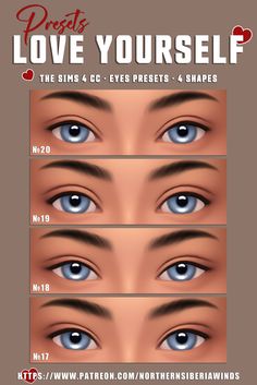 the different types of blue eyes are shown in this graphic diagram, which shows how to draw