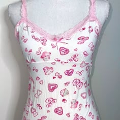 Rare Victoria’s Secret Angels Cupcake Slip Dress Great Y2k Vintage Condition Lace Straps Stretchy Cotton Super Soft Could Also Fit Medium Sweet Hearts And Cupcake Print Rare Shoplovelacy Sweet Sleeveless Fitted Top, Sweet Fitted Sleeveless Top, Fitted Sleeveless Sweet Top, Cute Fitted Summer Sleepwear, Sweet White Summer Sleepwear, White Sleeveless Flirty Sleepwear, White Heart Print Sleepwear For Summer, White Heart Print Sleepwear For Spring, Cute White Lounge Dress