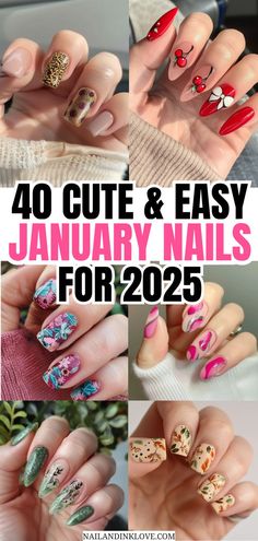 Red January nails with cherry art, featuring January nail ideas 2025 and bold red January nails designs. January Nail Ideas, January Nail, Cherry Art, New Year’s Eve, Spring Nails, Nail Ideas, Hot Pink, Cherry