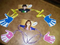 handprints are arranged in the shape of two hands