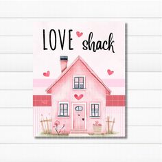 Love Shack Wreath Sign, Valentine's Day Decor, Handmade Valentine Sign, 8 X 10 Sign, Pink and Red Valentines Decor, Wood Wreath Attachment - Etsy