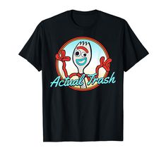 a black t - shirt with an image of a spoon and the words actual trash on it