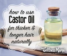 How to Use Castor Oil for Hair Growth - One of the most simple and effective beauty remedies- castor oil for hair. Used to reverse hair loss and make hair thicker, longer, stronger, and shinier. Thicker And Longer Hair, Make Hair Thicker, Natural Hair Growth Oil, Thick Hair Remedies, Get Thicker Hair, Castor Oil For Hair Growth, Oil For Hair Growth, Wellness Mama, Castor Oil For Hair