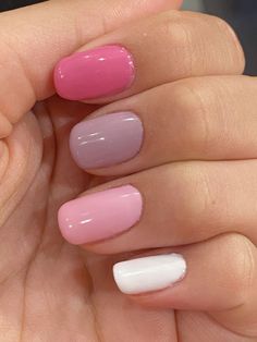 Multicolored Nails, Modern Nails, Shellac Nails, Fabulous Nails, Fancy Nails, Short Acrylic Nails, Valentines Nails, Love Nails