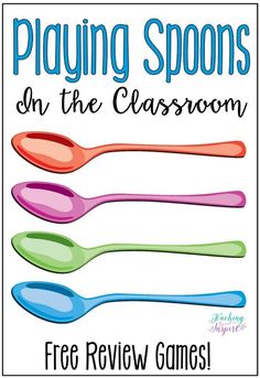 the cover of playing spoons on the classroom, with three different colored spoons