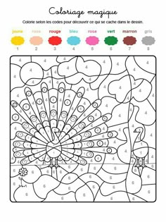 the color by number coloring page for adults