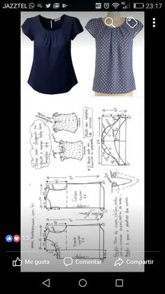 the sewing pattern is on display in front of an image of a woman's top and