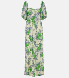 Floral Mesh Maxi Dress in Multicoloured - Ganni | Mytheresa Floral Mesh Dress, Ganni Dress, Flowy Floral Dress, Denim Maxi Dress, Mesh Maxi Dress, Maxi Dress Sale, Style Finder, Maxi Styles, Maxi Knit Dress