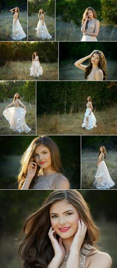 a woman in a white dress posing for pictures