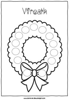 a wreath with a bow on it and the word wreath written in front of it