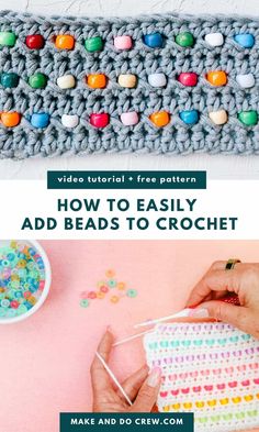 the crochet video is showing how to make beaded beads