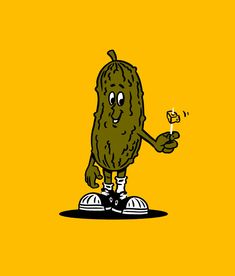 an illustration of a pickle holding a glass of wine