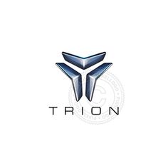 the logo for trion is shown on a white background with black and gray letters