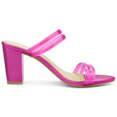 Shop Allegra K for tpu clear strappy slide mule block heel sandal you are looking for, get more women's chunky heel for yourelf. Order now! Free Returns! Strappy Mules, Cute Slides, Clear Strap Heels, Womens Chunky Heels, Chunky High Heels, Block Heel Shoes, Chunky Heels Sandals, Open Toe Shoes, A Day In Life