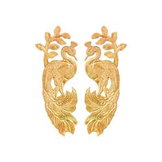 Gold Pavo Earrings– We Dream in Colour Garden Snakes, Galaxy Earrings, Peacock Earrings, Snake Earrings, Peacocks, Jewelry Inspo, Designer Earrings, Chinoiserie, Poppies