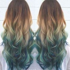 Blue Brown Hair, Best Ombre Hair, Hair Rainbow, Brown Ombre Hair, Ombre Hair Blonde