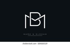 the letters b and m are combined with each other to create an elegant monogram logo