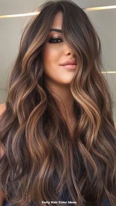 25 Vibrant Curly Hair Color Ideas for a Stunning Makeover Rambut Brunette, Brunette Hair With Highlights, Brunette Balayage Hair, Long Hair Color, Brown Hair Balayage, Hair Color Balayage, Hair Inspiration Color, Hair Inspo Color