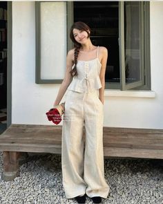 Fashion Vocabulary, Casual Day Outfits, Casual Chic Outfit, Fit Inspo, Linen Clothes, Kawaii Fashion, Minimalist Outfit, Spring Outfit, Fabric Flowers