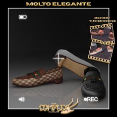 a pair of shoes is shown with the caption molto elegante behind them