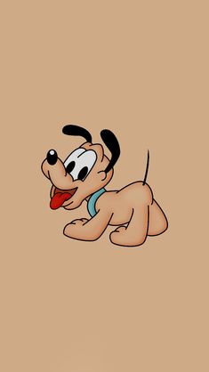 the cartoon dog is laying down with his tongue out