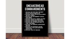 a black and white poster with the words snakehead commandments on it