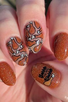 Turkey Gel Nails, Cute Turkey Nails, Thanksgiving Food Nails, Thanksgiving Nails For Kids, Nail Ideas Acrylic Simple, Thanksgiving Nails Turkey, Thanksgiving Nail Ideas Acrylic, Thanksgiving Turkey Nails