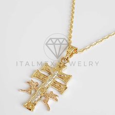 Italmex Jewelry 100% Satisfaction Guaranteed | Always Fast Shipping | Fast And Easy Returns 18k Gold Plated Cross Pendant & 22" Chain Rose, Yellow And White Gold Plated Wholesale Available This Beautiful Pendant Comes In A Free Gift Box! Perfect Gift For Friends And Family Italmex Jewelry Hermos Dije Y Cadena De Oro Laminado(Oro Brasileo) 18k Con Bao De Oro Rosa, Amarillo Y Blanco 100% Garantizado Ventas Por Mayoreo Disponibles! Este Anillo Viene En Una Caja De Regalo Gratis! 14k Gold Yellow Engraved Necklace, Yellow 14k Gold Engraved Necklace, Engraved Yellow 14k Gold Necklaces, Engraved 14k Yellow Gold Necklace, Rose Yellow, Gold Yellow, Cross Pendant, For Friends, Free Gift