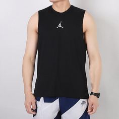 Men's Jordan Air Logo Printing Breathable Basketball Jersey/Vest Black CZ7851-010 Casual Black Tops For Light Sports, Basketball Vests, Jordans For Men, Basketball Jersey, Stylish Sneakers, Nike Jordan, Jordan, Perfect Pair, Air Jordans