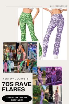 Unleash your inner dance diva with our Rave 70s Flared Leggings! 🔥🕺 Transform into a psychedelic sensation effortlessly - these leggings are Amazon's fave with rave reviews. Grab your groove on the fly with these budget-friendly beauties - your ultimate last-minute festival hack. Slip into nostalgia, dance into the night. Don't miss out! 🌈🎶 #RetroRaveMagic #LastMinuteLuxe #ad #amazonassociate #festivaloutfits #readingfestival #raveoutfit #flares #70svibe #fashioninspo #womensfestivalfits Music Festival Aesthetic, Aesthetic 70s, Festival Aesthetic, Festival Rave Outfit, Reading Festival, Outfits 70s, Rave Outfit, Flared Leggings, Into The Night