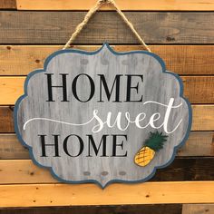 Home Sweet Home Flourish Door Hanger: INTERCHANGEABLE DESIGN - Paisley Grace Designs Painting Workshop, Custom Wood Signs, Home Doors, In The Studio, Home Sweet Home, Custom Wood, Door Hanger, Door Hangers, The Door