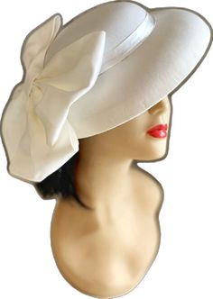 Elegant White Brimmed Felt Hat, Elegant Bow Hat For Kentucky Derby, Chic Hats With Bow And Curved Brim, Elegant Adjustable Hat With Bow, Elegant Kentucky Derby Hat With Bow, Elegant Brimmed Boater Hat, Elegant Brimmed Sun Hat With Bow, Adjustable Cream Hat For Evening, Classic Kentucky Derby Hat With Structured Crown