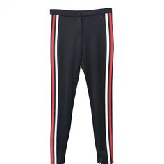 Technical Jersey Leggings With The Gucci Jacquard Stripe Trim Along The Sides And Functional Zippers At Ankle. These Leggings Are The Best Way To Feel Comfortable And Look Stylish. Stitched Using Fine-Quality Fabric, These Leggings Will Help You Create Multiple Stylish Looks. Super Stretch. Inseam 31" Rise 10" Waist 15.5" Across. Pc 78 Gucci Pants, Jersey Leggings, Look Stylish, Gucci Black, Pant Jumpsuit, Quality Fabric, Pants For Women, Stripes, Leggings