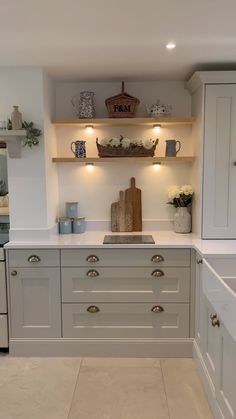 the kitchen is clean and ready to be used as a place for cooking or baking