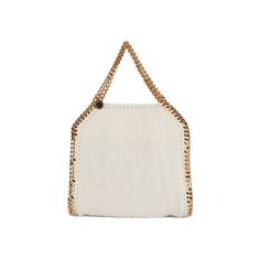 White Canvas Falabella Tote. Two Diamond-Cut Chain Handles A Logo Pendant. Non-Adjustable Chain Shoulder Strap. One Internal Zip Pocket. Gold Hardware. Dimensions: 26.5 X 23.5 X 10 Cm. Designed For Women. 100% Canvas. Luxury Shoulder Bag With Chain For Shopping, Luxury Beige Shoulder Bag With Chain Detail, Luxury Beige Shoulder Bag With Chain, White Bag With Gold Chain For Everyday Use, White Bags With Gold Chain For Everyday Use, Elegant Tote Bag With Chain, Studded Clutch, Blue Clutch, Stella Mccartney Falabella