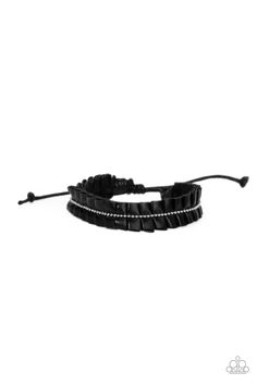 Infused with a dainty strand of silver ball chain, a ribbon of black leather gathers into a pleated bracelet around the wrist for a rustic flair. Features an adjustable sliding knot closure. Sold as one individual bracelet. Adjustable Sliding Knot, Paparazzi Accessories Jewelry, Sliding Knot Closure, Leather Cord Bracelets, Feeling Pretty, Black Leather Bracelet, Black Bracelet, Sliding Knot, Black Bracelets