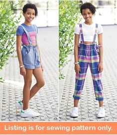 two children's overalls and shorts sewing pattern from the missestyle book,