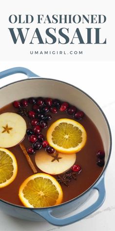 an old fashioned wassail recipe with oranges and cranberries