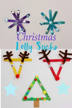 popsicle christmas tree stick craft for kids to make