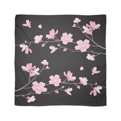 a blanket with pink flowers on it