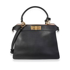 Fendi Black Nappa Leather Medium Peekaboo Iseeu Bag 0.5lb Fendi Fendi Bags, Nappa Leather, Limited Time, Top Handle Bag, Fendi, Bag Lady, Shoulder Bag, Leather, Black