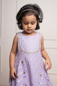 Lavender kurta with intricate mirror work and gota detailing. Paired with a tulip pant. - Aza Fashions Sleeveless Mirror Work Sets For Eid, Sleeveless Eid Sets With Mirror Work, Diwali Sleeveless Set With Mirror Work, Sleeveless Set With Mirror Work For Diwali, Sleeveless Sets With Mirror Work For Diwali, Embellished Sleeveless Set For Eid, Festive Summer Sets With Mirror Work, Festive Sleeveless Sets With Mirror Work, Festive Sleeveless Gota Work Sets