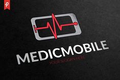 the medical logo is displayed on a black surface with red and white lines running through it