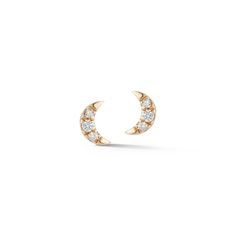 Our Dana Rebecca Designs piercing party best-seller, the Mini Crescent Moon Studs, are charming and delicate. Dainty enough to stack in any piercing, we love pairing this stunner with the Sophia Ryan Petite Teardrop Stud. Pavé-set round diamonds twinkle in 14 karat gold. Available in all three metal colors, white, yellow, and rose gold, there are endless ways to style this stacking stud. Astrology lovers will love this celestial diamond stud earring. Our Mini Crescent Moon Studs make the perfect White Crescent Diamond Jewelry, Rose Gold Diamond Moon Jewelry, Rose Gold Diamond Jewelry In Moon Shape, Rose Gold Diamond Moon-shaped Jewelry, Rose Gold Moon-shaped Diamond Jewelry, Piercing Party, Diamond Stud Earring, Dana Rebecca Designs, Dainty Diamond Necklace