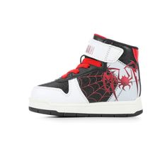 Swing into action with the Toddler Marvel Spider Mid Top 5-10 Sneakers! These sneakers feature cool Spider-Man graphics and a comfy mid-top design that keeps little feet secure and stylish. Perfect for tiny superheroes, they combine adventure-ready durability with web-slinging flair! Mid-top design for added ankle support and style, Eye-catching Marvel Spider-Man graphics and themed design, Durable synthetic upper for long-lasting wear, Non-slip rubber outsole for traction and stability, Elastic High-top Scratch-resistant Skate Shoes, Casual High-top Scratch-resistant Sneakers, Casual Scratch-resistant High-top Sneakers With Round Toe, Casual High-top Sneakers With Scratch-resistant Round Toe, Non-slip High-top Sneakers With White Sole, Casual Scratch-resistant High-top Sneakers, Casual Scratch-resistant Basketball Shoes With Round Toe, High-top Scratch-resistant Sneakers With White Sole, Non-slip High-top Basketball Shoes For Streetwear