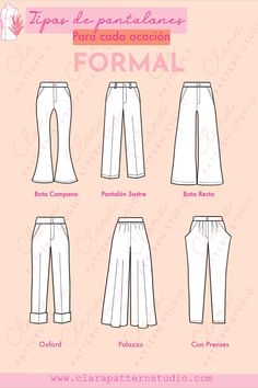 how to draw the pants for each woman's body type in spanish and english