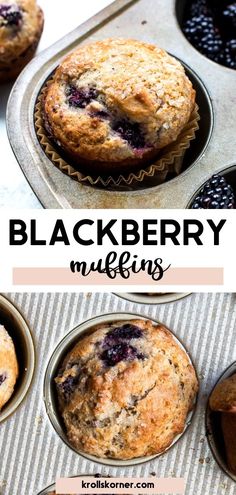 blackberry muffins in a muffin tin Blackberry Recipes Easy, Blackberry Muffin Recipe, Blackberry Muffins, Blackberry Muffin, Blackberry Recipes, Homemade Muffins, S'mores