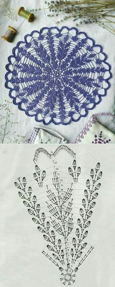 two different types of embroidery are shown in this image, one is white and the other is blue